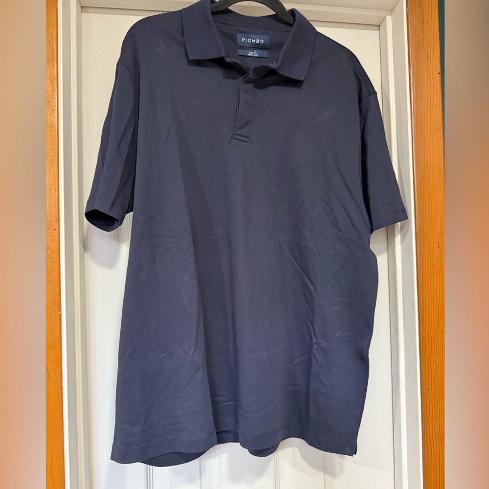 Piombo Navy Blue Men's Shirt 100% Cotton Super Soft